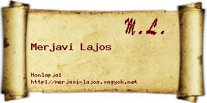 Merjavi Lajos névjegykártya
